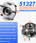 Solid As A Rock Front And Rear Wheel Hub Bearing Assembly Pair Designed Direct For Ford Edge Flex Taurus And Lincoln 513275 specifications on a wheel hub assembly.