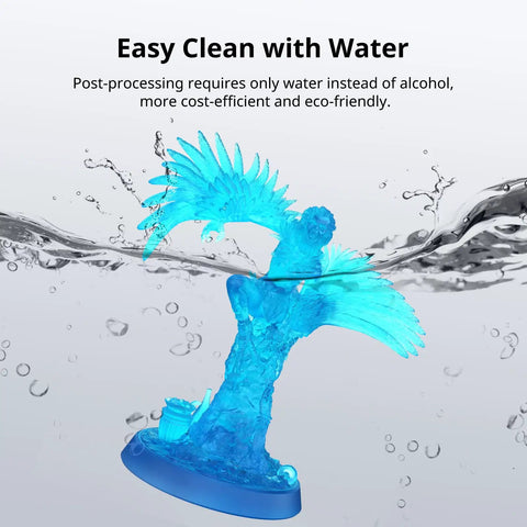 Water Washable 3D Printer Resin 405Nm High Precision Photopolymer Clear Blue 1 Kilogram submerged in water.