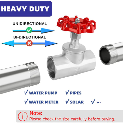 Half Inch NPT Stainless Steel B Type Globe Valve With Precise Flow Control for water, oil, gas, shown with heavy duty label