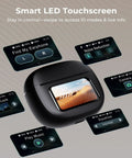 Wireless Earbuds With Active Noise Cancellation And Smart Touch Charging Case on display with smart LED touchscreen.