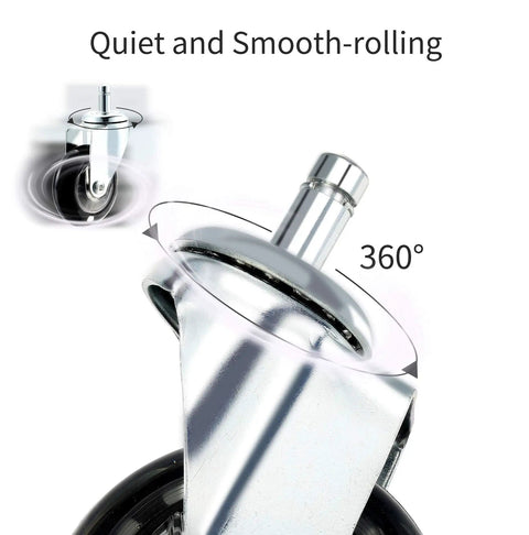 Badass No Sweat Hair Free Caster Wheels For Salon Cart Beauty Table Trays Set Of Four Smooth Rollers showcasing a smooth-rolling design.