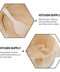 Premium Wooden Steaming Rice Basket Cooks Up Fluffy Fragrant Rice Fast with polished wood surface and silicone scoop.