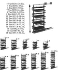 Slick Vertical Pull Out Shoe Rack Heavy Duty Metal Kickers Organizer with tiered height options for shoe storage.