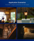 LED Candelabra Bulbs 40W Equivalent B11 E12 Small Base Chandelier Bulbs, 2200K Warm White, Dimmable, Amber Glass Finish in home settings