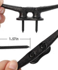 Heavy Duty 4 Inch Black Dock Cleats With Hardware 4 Pack For Piers And Decks Ideal For Tying Up Boats Rustproof Electrophoretic Coated Iron
