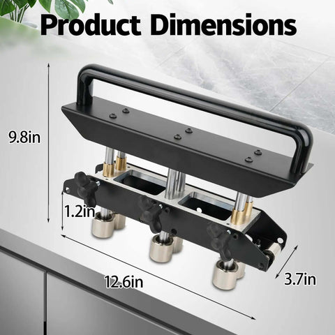 Three Station Edge Roller Bender dimensions, showing heavy-duty metal bender with triple-roller system for precise sheet metal bending.