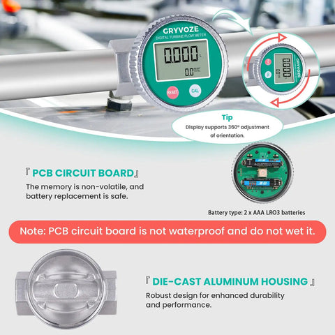 Inline Digital Water And Fuel Flow Meter Kit Built Tough And Beefed Up With Three Quarter Inch Connection and Display Features
