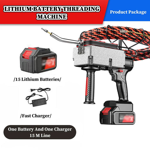 Rock Solid Electrician Wire Puller Through Wall Featuring Brushless Motor And Smooth Variable Speed For Zero Hassle Wall Wiring And No Sweat Cable Routing with battery and charger.