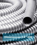 Heavy Duty Reduced Wall Flexible Metal Conduit 50 Feet Long Three Quarter Inch Galvanized Steel Coiled View