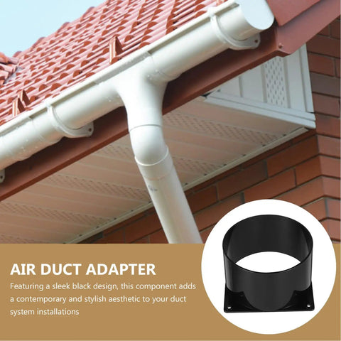 Heavy Duty Abs Rectangular Air Duct Flange Connector With 120Mm Square Base Dust Collection Hose Fitting For Heating Cooling Vent Systems Hvac And Dryers Reliable Plastic Accessory mounted on exterior ducting.