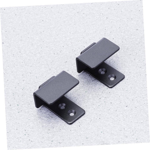 Barn Door Track Stop Floor Guide Ground Mount Adjustable Black Carbon Steel Hardware Kit For Sliding Doors Works On Pre Grooved Or Non Grooved Doors Easy To Install DIY Barn Door Accessory