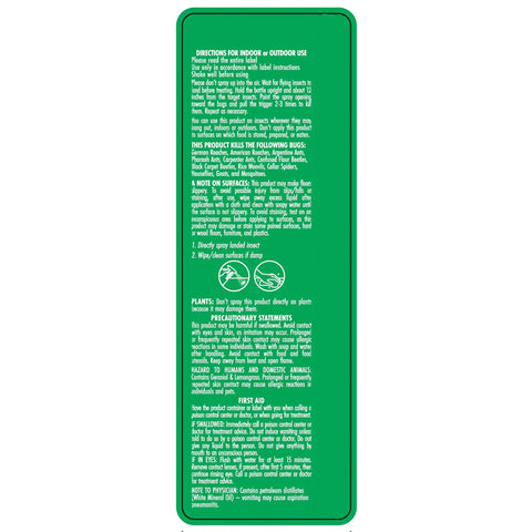Nuke Your Dang Yard Bugs With This Plant Based Bug Spray That Squashes Ants Roaches And Flies Fast Dog Friendly Home Defense Formula Botanical Blend Entomologist Tested 12 Oz Bottle instructions and precautions on a green label.