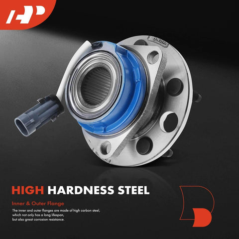 Front wheel hub bearing assembly (single) with ABS sensor 5-lug fits Buick, high hardness steel