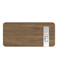 Top view of Premium Tabletop Bluetooth Speaker System with walnut real wood veneer and tactile controls.