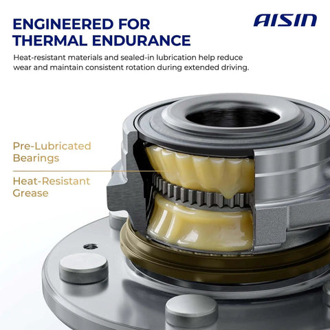 Front Wheel Bearing And Hub Assembly Dual Pack For Ram Trucks Premium Grade cutaway showing pre-lubricated bearings and heat-resistant grease.