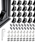 4040 Series Aluminum Extrusion Corner Brackets Black 20 Sets Heavy Duty 90 Degree Angle Connectors For 8mm T Slot CNC