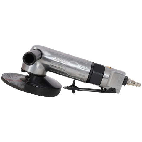 5 Inch Pneumatic Angle Grinder Built Different With Quick Air Hookup And 11000 RPM Power, showcasing its compact design and durable build.