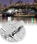 Solid As A Rock Heavy Duty Marine Boat Door Catch Latch With Mirror Polish 316 Stainless Steel Hatch Round Turn Button Twist Lock For Yachts Rvs And Fishing Vessels Saltwater Safe on a dock at night.