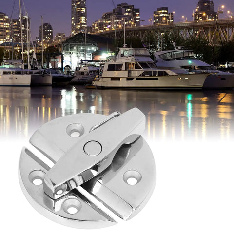 Deck Hand Approved Marine Grade 316 Stainless Steel Twist Latch With Mirror Polished Finish For Boat Doors And Cabin Hatches, 55 x 60 mm.