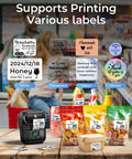 Bluetooth Portable Label Printer For Small Biz Fast Thermal Label Maker For Barcodes Addresses Clothing Pricing Mail Jewelry Cables And More Works With Phone And PC printing various labels.