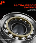 Solid Front Or Rear Wheel Bearing And Hub Assembly With 6 Lug Setup Designed For Cadillac Srx And Saab 94X, detailed view of sealed ball bearings.