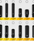 Dead Simple Spline Lug Nut Socket Set And Wheel Lock Removal Kit With Master Keys for various spline sizes and hex patterns.