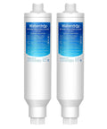 Rv Inline Water Filter For Campers And Garden Hoses Nsf 42 Certified Multi Stage Block Sediment And Chlorine, white cylindrical filters.