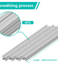 Rock Solid 2020 T Slot Aluminum Extrusion Profile And Linear Rail Guide Set For 3D Printers And CNC Machines, 4PCS anodized silver, 600mm.