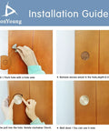 Installation guide for Four Piece Round Recessed Finger Pull Handles For Closet Doors And Cabinet Upgrades Featuring Satin Nickel Finish.