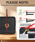 Battery Powered Quartz Clock Movement for Frameless 3D Wall Clocks Replacement Mechanism with assembly instructions shown