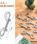 30-pack silver zinc-alloy double-ended bolt snap hooks, 3.5 in long for keys and pet leashes