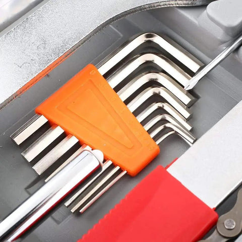 Close-up of hex wrenches in All-In-One Bicycle Repair Tool Kit With 48 Essential Tools In Durable Case for Pro-Grade Home Maintenance