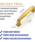 Top Shelf Gold Cabinet Handles And Bar Pulls For Kitchen Cupboards And Bathroom Drawers With Exact 3 Inch Center To Center Mounting, 3-1/2 inch length.