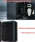Rugged EV Charger Lock Box Featuring Beefy Vertical Stand And Full Weatherproof Cover For Outdoor Electric Vehicle Stations with drainage design.