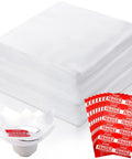 Heavy Duty Foam Packing Sheets For Moving And Shipping With Extra Fragile Labels, 200 white cushioning pads and labels.