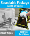 To Go Tech Wipes 25 Count Skin Safe Electronics Cleaning Wipes in resealable package, comparison with generic wipes