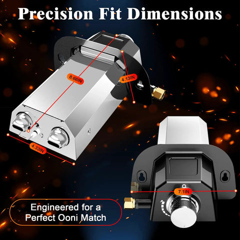 Precision fit view of Propane Gas Burner Conversion Kit For Karu 16 And Karu 2 Pro Pizza Ovens 28Mbar 3Ft Hose And Valve