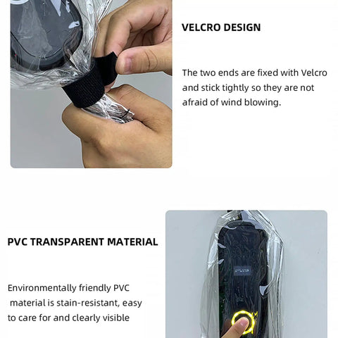 Heavy Duty All Season Road Ready Universal Fit Waterproof EV Charger Cover Shield placed over EV charger with Velcro design.