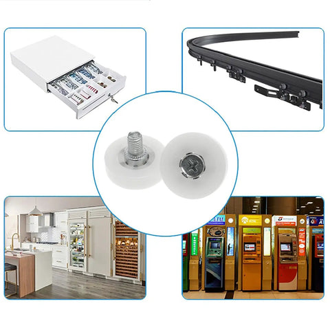 Heavy Duty Nylon Pulley Rollers With Internal Bearings For Drawer Slides And Filing Cabinets Super Quiet Ride No Sweat Assembly With Included Washers And Nuts Badass Hardware For Sweet Gliding Movement Pack Of Ten