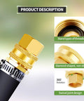 Close-up of a Lead-Free Brass Garden Hose Fitting Adapter 2-Pack Swivel Double Female 3/4 GHT to 1/2 NPT Quick Connect showing thread details
