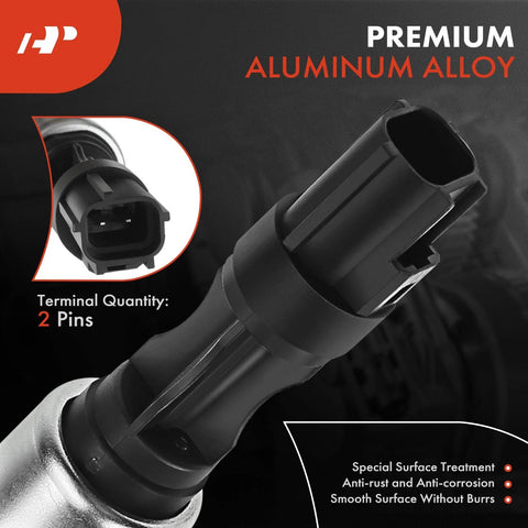Close-up of Two Piece Engine Variable Valve Timing Solenoid Kit For Ford Lincoln Mercury 4.6L 5.4L 3V VVT VCT, aluminum alloy.