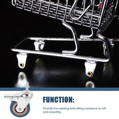 Four Pack Three Inch Gray Pvc Swivel Casters With Lock Brake Stem Mount for smooth rolling on utility carts and workbenches.