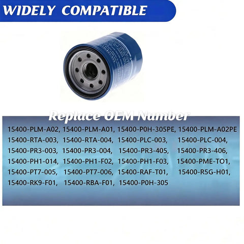 Top Notch Engine Oil Filter Replacement Set For Honda Acura TLX RDX Civic Pilot 3 Pack 15400-PLM-A02 15400-PLM-A01 shown