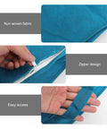 Close-up of No Fuss Heavy Duty Folding Clothes Storage Bin with sturdy handles and zipper design made from non woven material.
