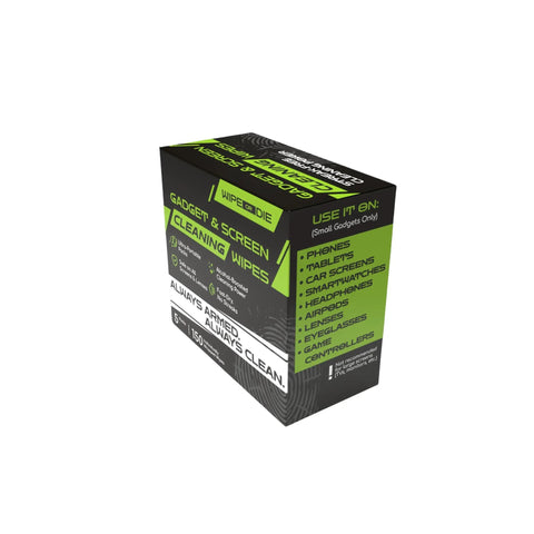 Box of Streak Free Electronic Screen Wipes for Phones Tablets and Car Displays 150 Wipes in Five Pocket Size Packs Alcohol Boosted