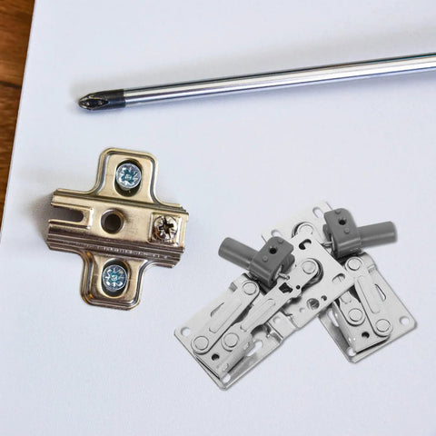 Soft Close 45 Degree Downward Drop Down Concealed Cabinet Hinges With Spring For Shoe Cabinets Flush Mount Pair on table
