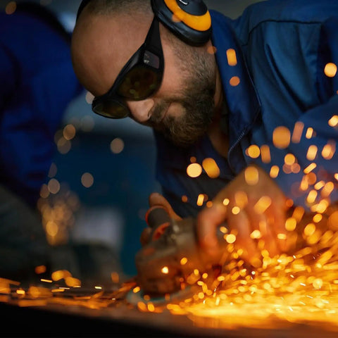 Heavy Duty Laser Safety Glasses With Wrap Around Coverage Delivers Rock Solid OD5 Plus Protection Against Stray Rays Built Tough Polycarbonate Frames for safe use while grinding sparks.