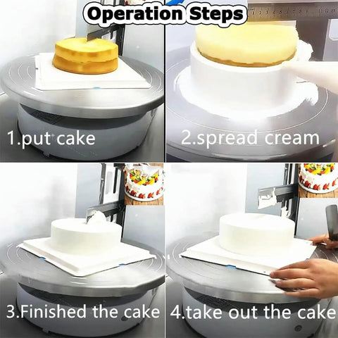 Operation steps for the Portable Automatic Cake Icing Smoothing And Decorating Machine Electric Icing Tool For Smooth Coats