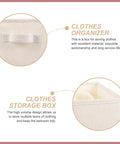 Beige Linen Cotton Seven Grid Folding Clothes Organizer Box Durable Closet Storage Bin For Tidy Wardrobe Vibes, detailed view of storage box material and design.