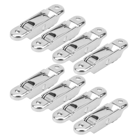 20 Piece Top Shelf Sliding Door Window Pulleys With Double Flat Rollers And Heavy Duty Plastic Steel Push Pull Hardware Engineered For Smooth Gliding Action Every Single Day, showing eight shiny metal pulleys.